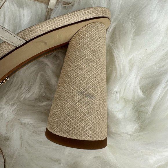 Sam Edelman Kit Block Heel Sandals in Beige Leather - Picture 4 of 7